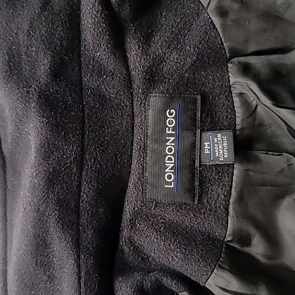 London Fog PM womens double breasted pea coat wool/nylon w full lining black - Picture 4 of 12